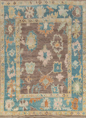Vegetable Dye Authentic Oushak Turkish Rug 8x10 ft Handmade Wool Carpet
