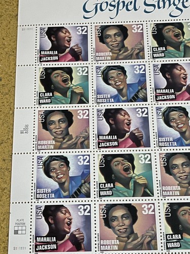 3216-3219 Gospel Singers MNH 32 cent sheet of 20 , Issued In 1998. - Picture 2 of 4