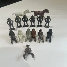 Vintage REL 60mm Original Hard Plastic Stagecoach Drivers - Robbers - Horses Lot