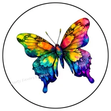RAINBOW BUTTERFLY ENVELOPE SEALS LABELS STICKERS PARTY FAVORS