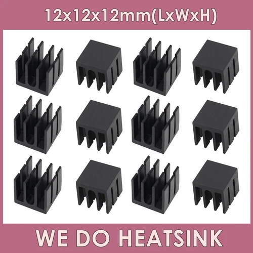 12x12x12mm With or Without Tape Black Anodized Heatsink Radiator Cooler for IC