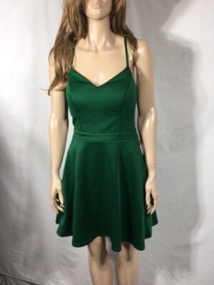 green emerald velvet dress CITY STUDIO Womens Green Zippered Ruffled Floral Lace Back Padded Cups –  Bobbi + Bricka main image 0