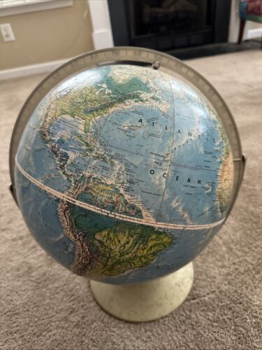 Vintage 12" Rand McNally World Portrait Globe - Needs Cleaning See Description