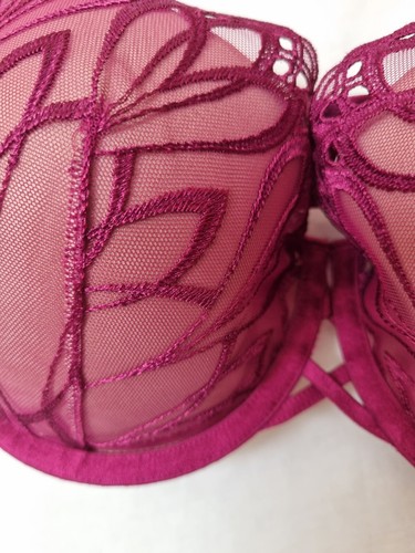 Marks and Spencer Autograph Cerise Underwired Padded Balcony Bra 32E, - 第 5/10 張圖片