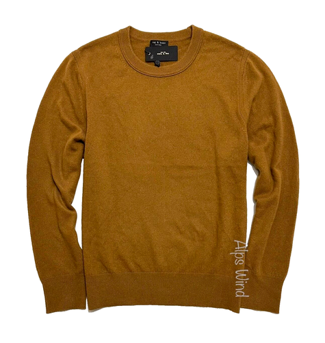 rag & bone Men's Lightweight Paul Cashmere Crew Neck Sweater in Camel SZ. L NWT - Picture 4 of 8