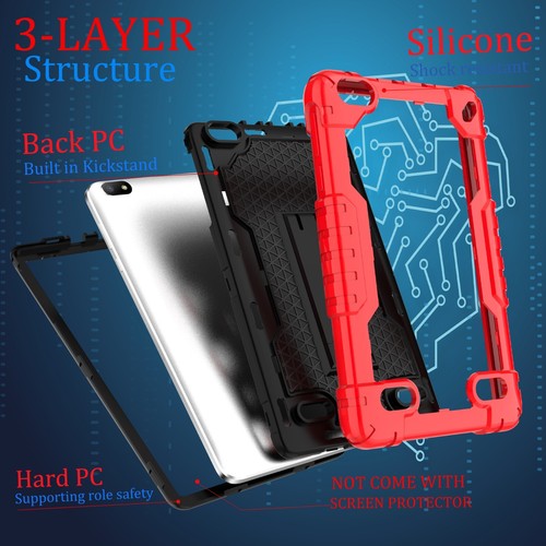For BLU M8L Tablet 8 Inch Heavy Duty Rubber Case Shockproof Drop-Proof For kids - Picture 141 of 145