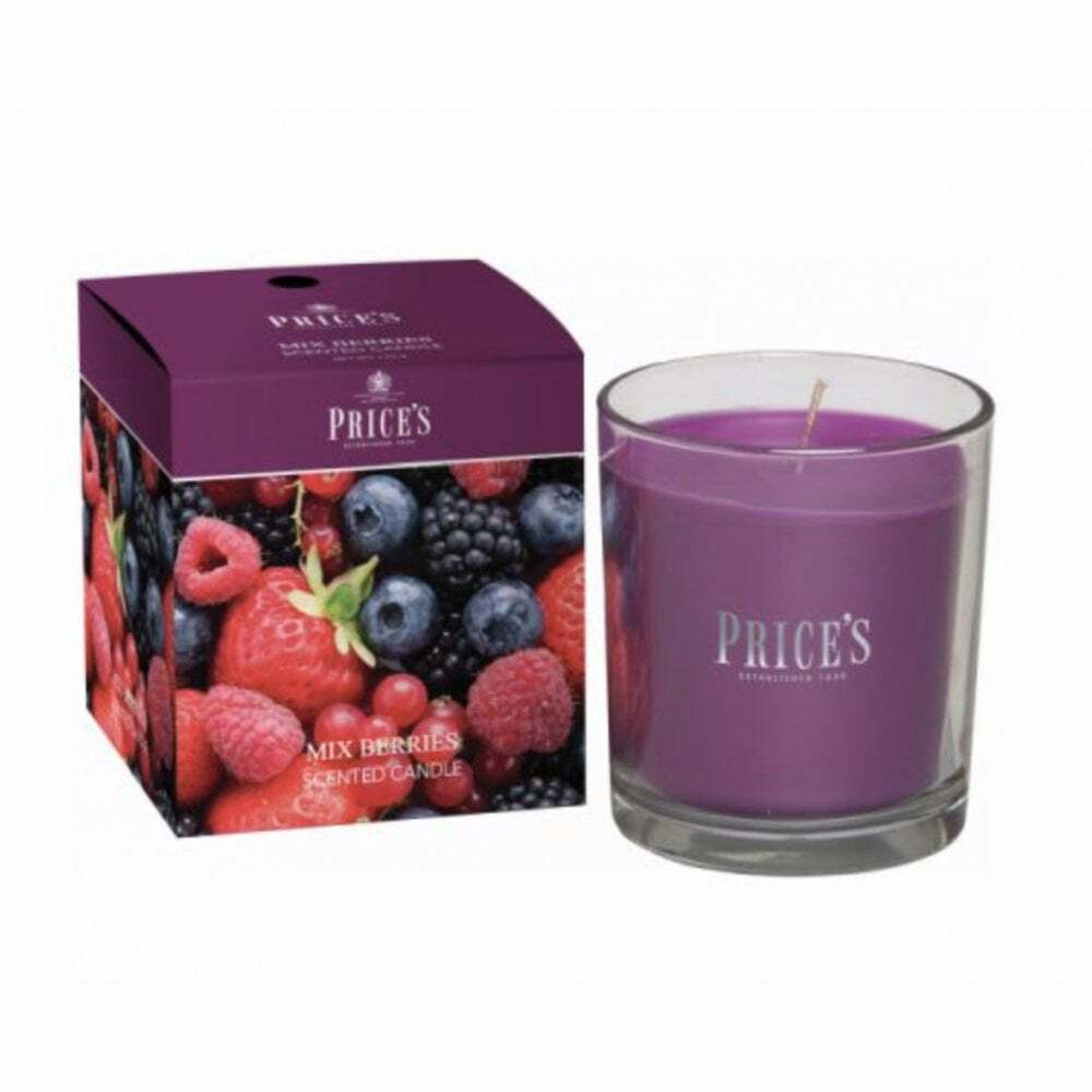 Price's Candles Mixed Berries Scented Jar Candle Gift Boxed 170g (Up to 45 HRS)