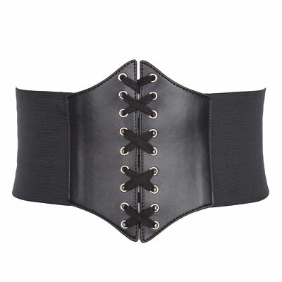 Le Donne Di Cuoio Sexy Elastica Larga Fascia In Va Cintura Waspie Corsetto Cinch Underbust - Foto 9