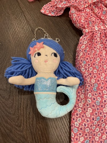 Gymboree Girls 4 4T Mermaid Cove Outfit Pink Turquoise Dress Purse Hair Clip EUC - Picture 2 of 11