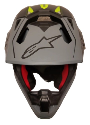 Alpinestars Supertech SM10 Black Gray Yellow Carbon Motocross Helmet Size Small - Foto 9 di 15