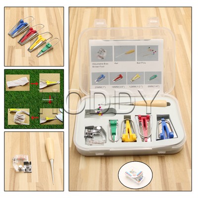 Fabric Bias Binding Tape Maker Kit Binder Foot For Sewing & Quilting Fabric Bias Binding Tape Maker Kit Binder Foot For Sewing & Quilting