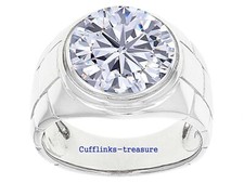 Natural White topaz Gemstone with 925 Sterling Silver Ring For Men's 35R3