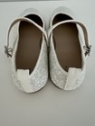 Gap White Ivory Frost Glitter Sparkle Mary Jane Flats Girls Shoes Size 5 — photo 2