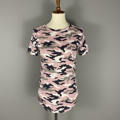 VS PINK Camo T-shirt XS Pink Gray Round 