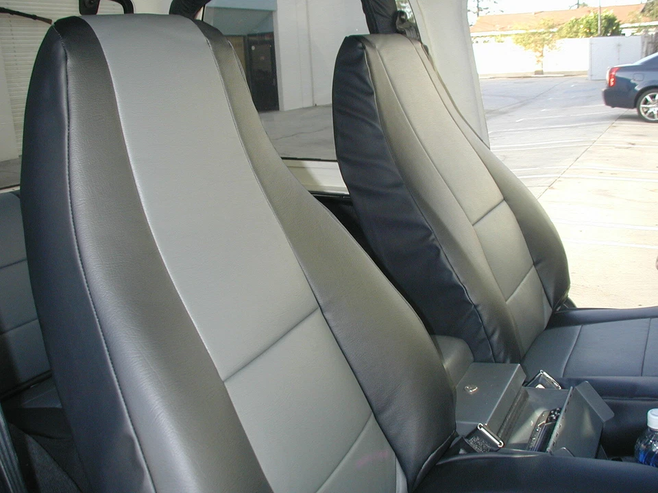 PARA JEEP WRANGLER YJ 1992-96 S.COURO AJUSTE PERSONALIZADO 2 CAPAS DE ASSENTO DIANTEIRO 13 CORES - Imagem 2 de 4