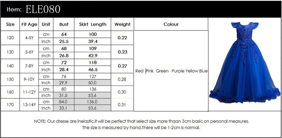 Дети цветок девочек платье вечеринки платья подружки невесты свадьбы тюль выпускного вечера длинное платье - Изображение 2 из 4