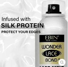 Ebin Wonder Lace Bond Wig Melt Spray Long Lasting Hold W/ Silk Protein (2.7 Oz).
