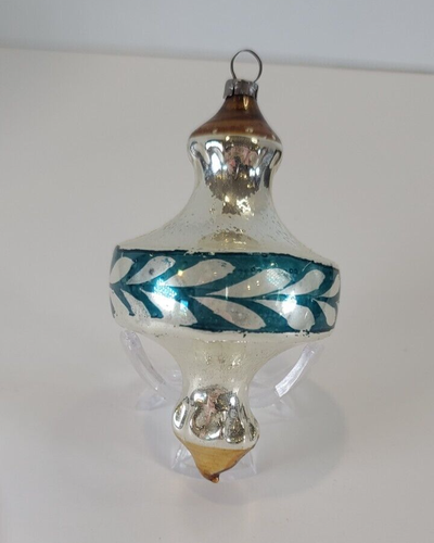 Vintage Christmas Tree Ornament Germany Blown Glass Lantern Chandelier Fluted 4" - Picture 14 of 16