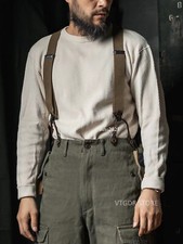 Bronson USAF X-Back Suspenders Adjustable Elastic Straps Button End Braces Men