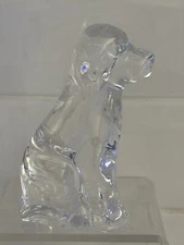 Simon Pearce Hand Blown Clear Glass Dog Figurine. No Box. Excellent!