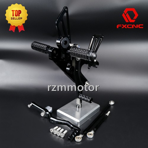 Reposapiés trasero CNC estriberas pedales montaje para Yamaha YZF R6 2017-2021 negro - Imagen 9 de 18