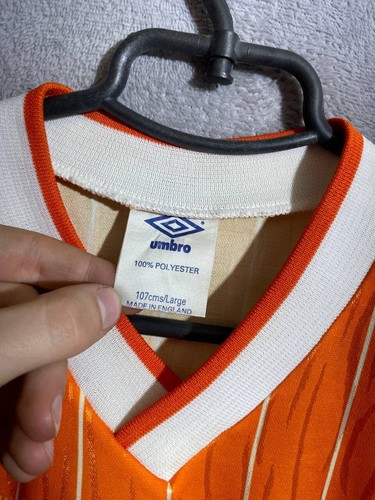 Umbro maglia vintage calcio calcio maglia arancione anni 80 90 uomo taglia L - Foto 3 di 6