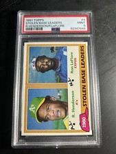 1981 Topps #4 Stolen Base Leaders Rickey Henderson PSA MINT 9 HOF