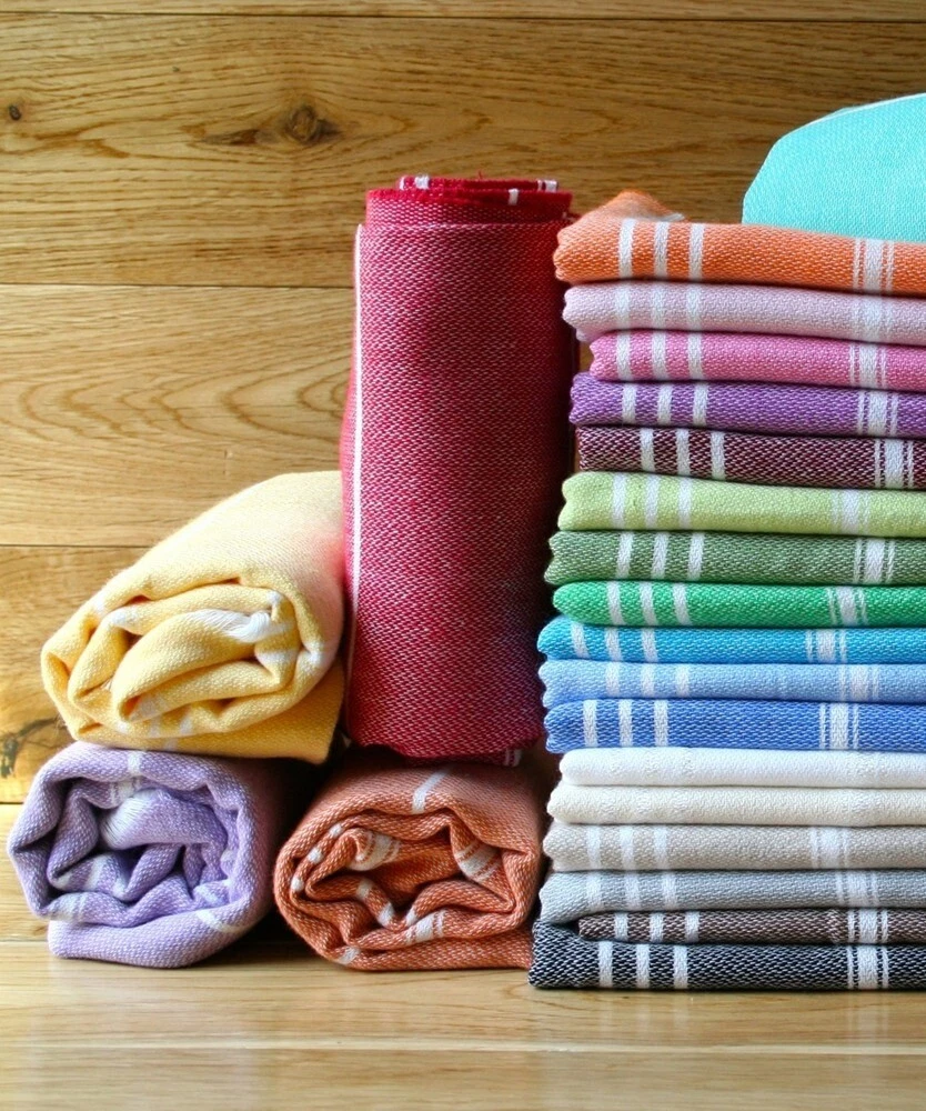 100% Turkish Cotton Beach Towel Set | Oversized Pool Towels 38 x 71 (Set of 6) PADISHAHHOME Color: Pink/Green/Purple/Orange/Yellow/Blue