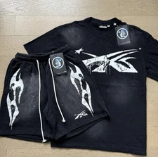 Hellstar Unisex T-Shirt and Shorts Set Black