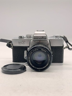 Minolta SRT Super SLR 35mm Film Camera + MC Rokkor PF 50mm f1.7 Lens from Japan