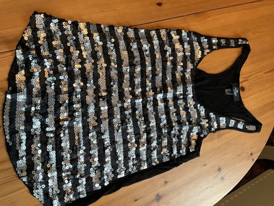 Mango MNG Collection Party Top Tanktop Shirt Pailetten Gr. S