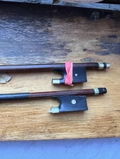 ✅ TWO (2) Old German Violin Bows 4/4 FULL SIZE for RESTORATION OR PARTS
