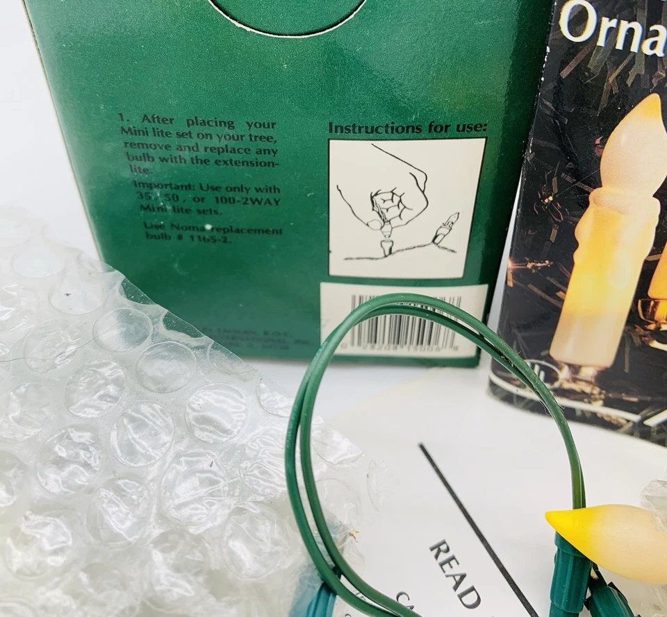 2 Cajas Vintage NOMA Luces Adorno Vela Iluminada Con Instrucciones Total De 8 Foto 3 de 3