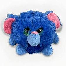 Peluche ELEFANTE Lubby Cubbies FIESTA Azul Pelusa Bola Ojos Verdes Animal de Peluche