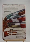 Browning Firearms Tin Metal Sign Vintage Gun Illustration Hunting Man Cave Decor