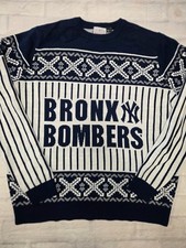 MLB New York Yankees Long Sleeve Winter Sweater in Blue Size XL