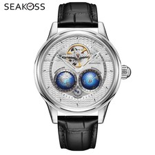 Orologio meccanico impermeabile SEAKOSS 3D doppia terra rotazione movimento automatico