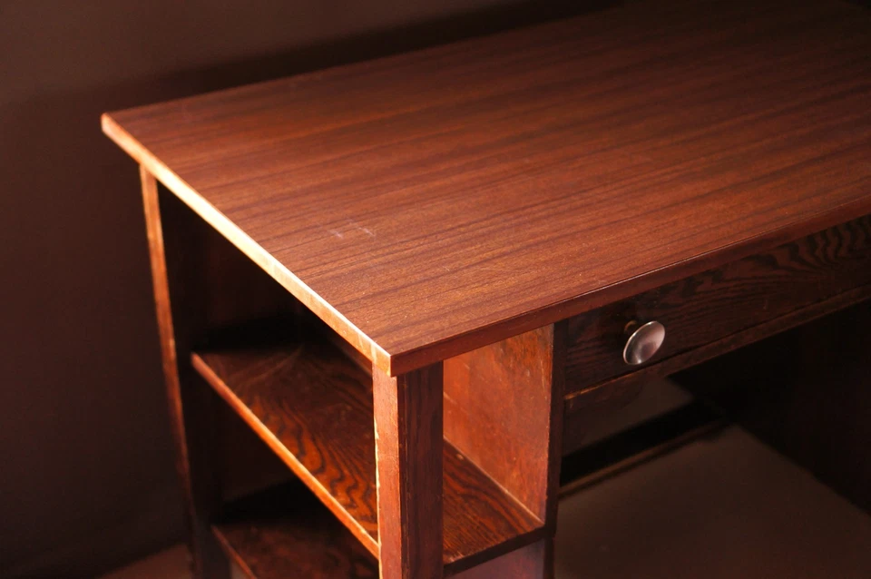 Escritorio antiguo de roble estilo misión/artesanía Stickley Brothers Foto 3 de 4