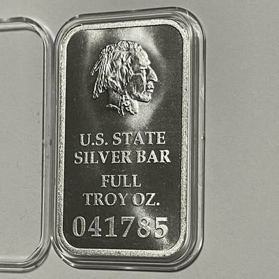 シルバー 花柄 オープンバングル 足银999 重さ41g！再値下げ❗️ Ohio State Rare Collector Bar 1 Troy Oz .999 Fine Silver Ingot