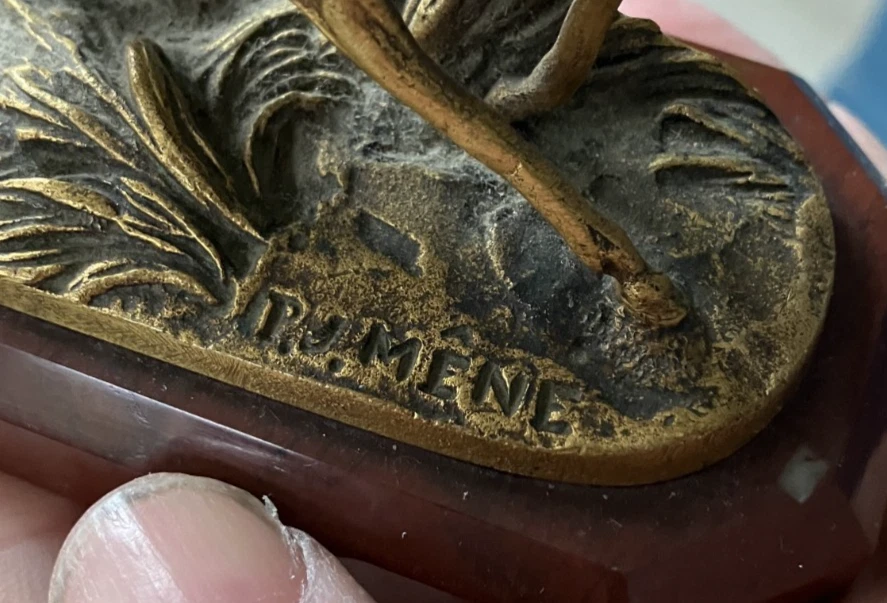 Rare Bronze Miniature Cheval signé PJ MENE Fondeur SUSSE Freres - Photo 4/4