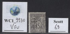 WC1_9930. FRANCE. Valuable 15 cent. of 1876-78 set. Scott 69. Used