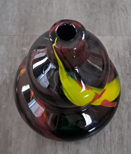 Vintage Murano Art Glass Tutti Frutti Gourd Shaped Hand-Blown Glass Vase - Picture 5 of 6