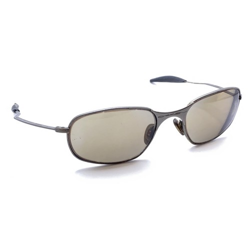 Oakley Dark Gray Metal Oval Wrap Sunglasses Frames Designer Men Women