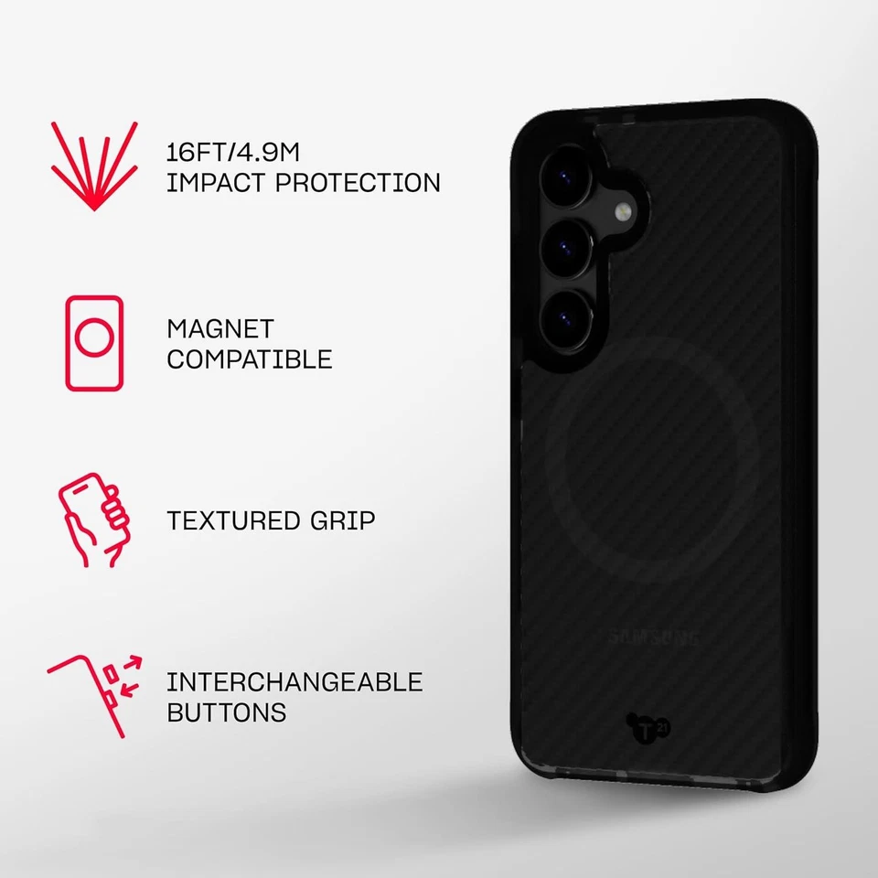 Tech21 EvoArmor Case for Samsung Galaxy S25 - Black (Magsafe) - Image 3 of 4
