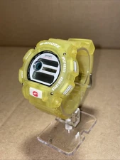 vintage yellow transparent Casio G-Shock DW-9000 series digital watch Untested