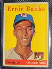Topps 1958 Ernie Banks #310 Chicago Cubs Baseball Base Set Card