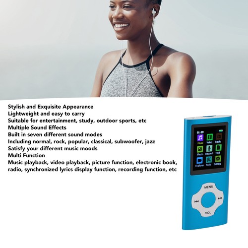 New Blue Plus 8GB Card MP3 Player HiFi Lossless Rechargeable 1.8in TFT Screen P - Picture 19 of 23
