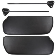73-87 Chevygmc C10 Truck Black Vinyl Sunvisor Pads W Arms Pair