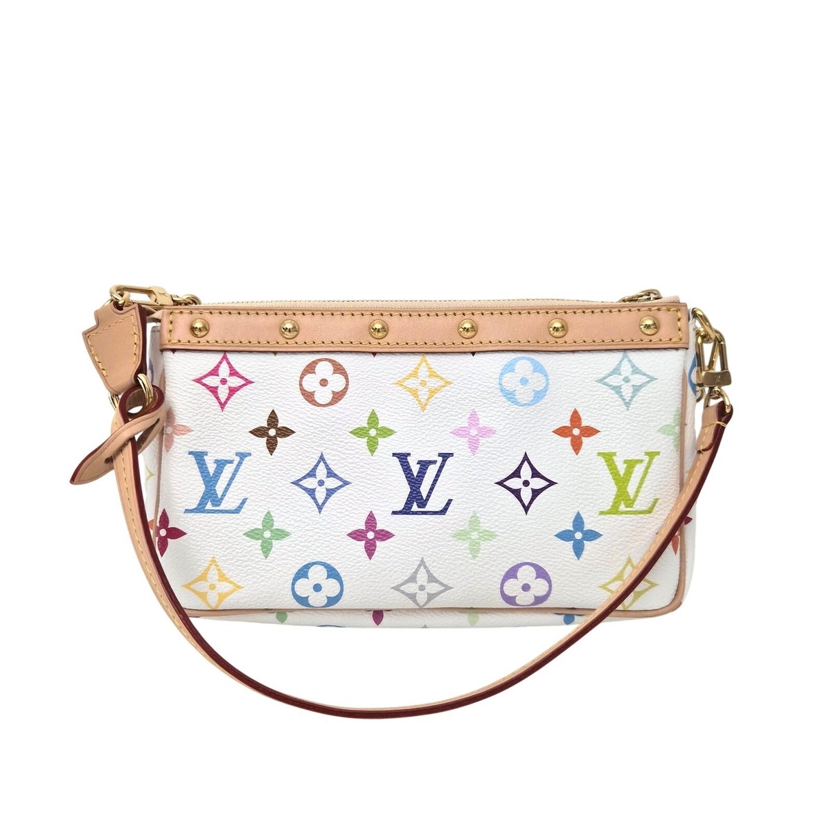 超美品！Louis Vuitton モノグラム シルク100% ITALY Louis Vuitton LV X TM Monogram Multicolor Pochette Accessories