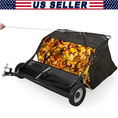 #ad 42quot; Lawn Sweeper Tow Behind Leaf Collector Lage Pull Behind Lawn Grass Sweeper $178.59